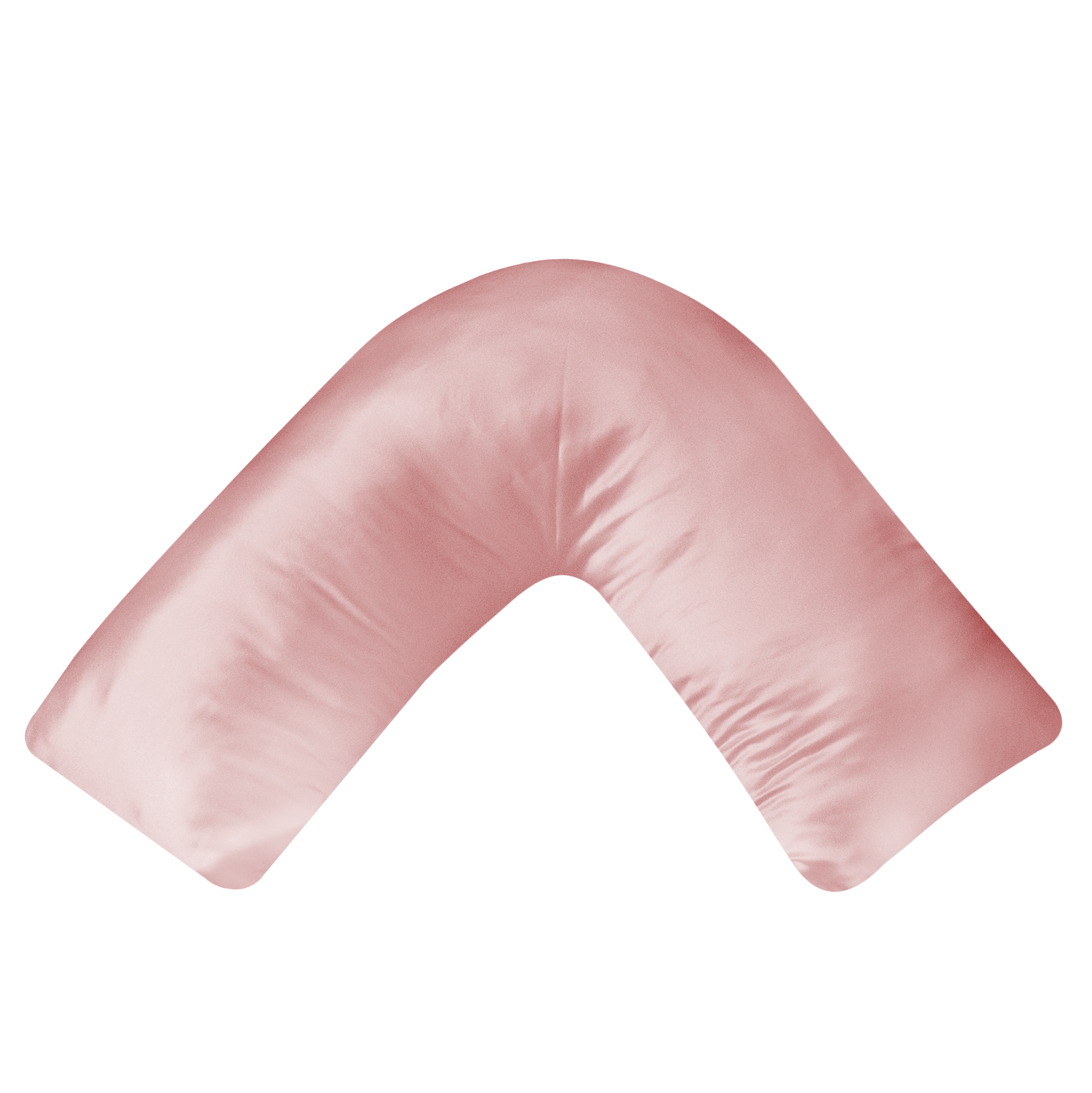 Product photo of a pink silk boomerang pillowcase