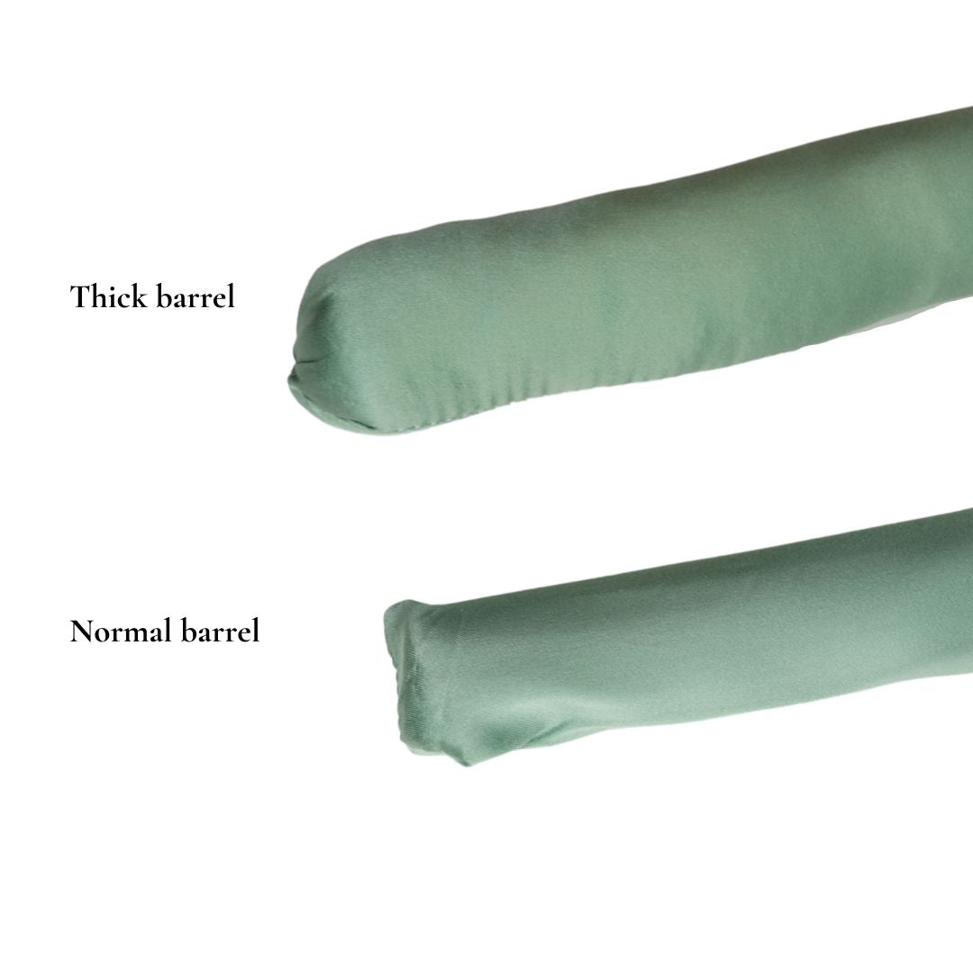 Thick vs. thin barrel heatless hair curler 