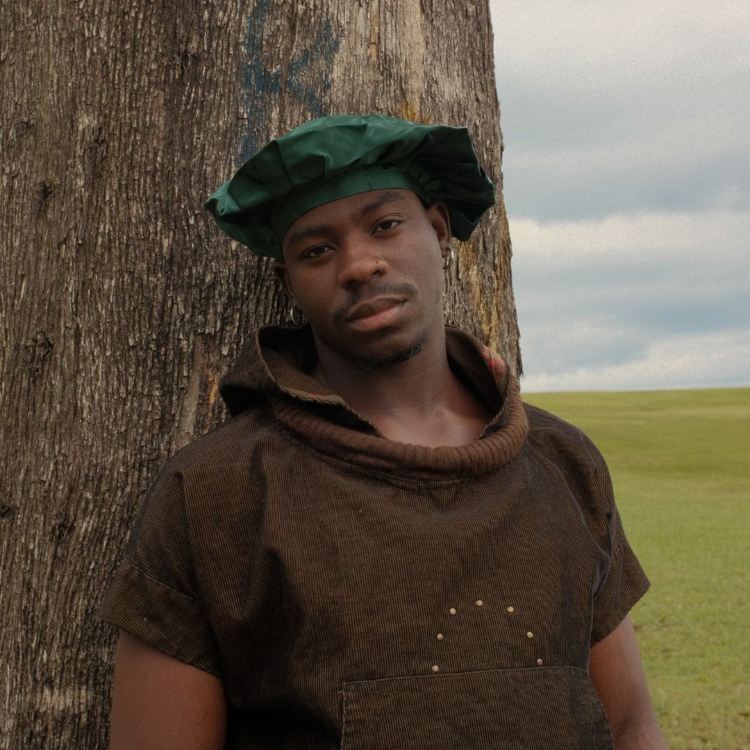 Dark green silk bonnet for men 