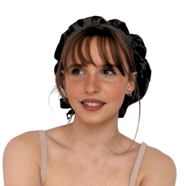 black silk bonnet 